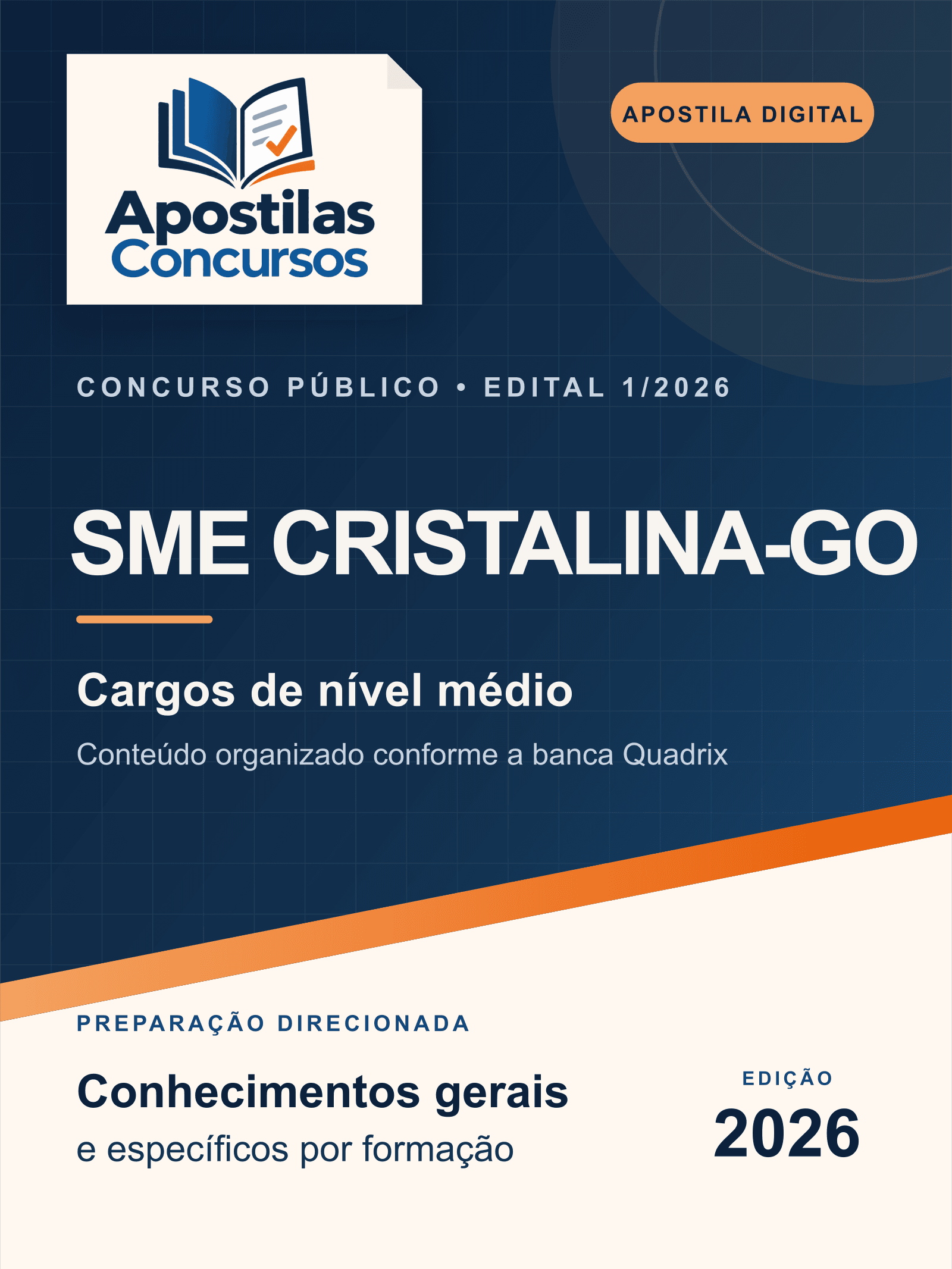 Capa de Apostila SME Cristalina-GO 2026 - Nível Médio