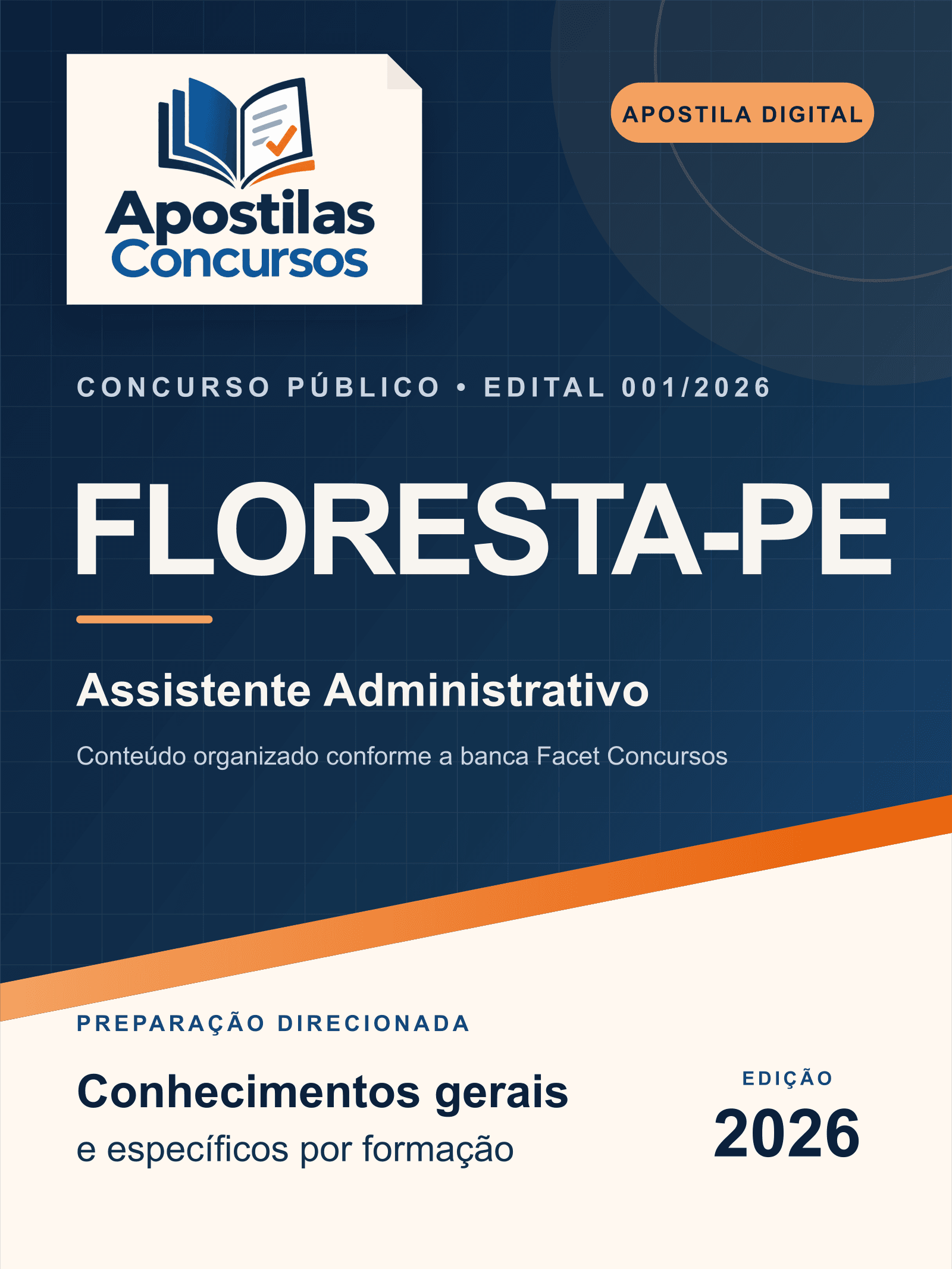 Capa de Apostila Prefeitura de Floresta-PE 2026 - Assistente Administrativo