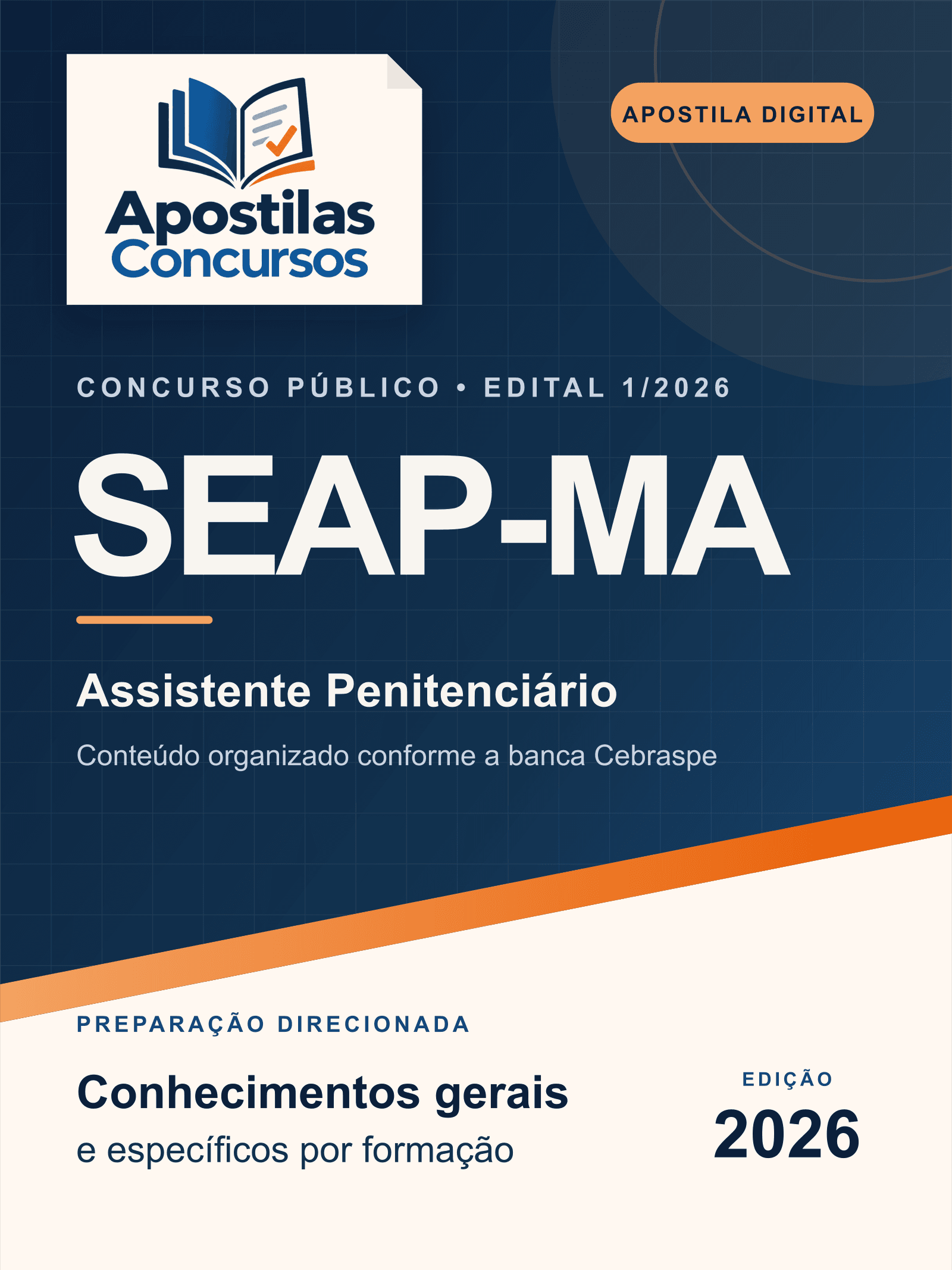 Capa de Apostila SEAP-MA 2026 - Assistente Penitenciário