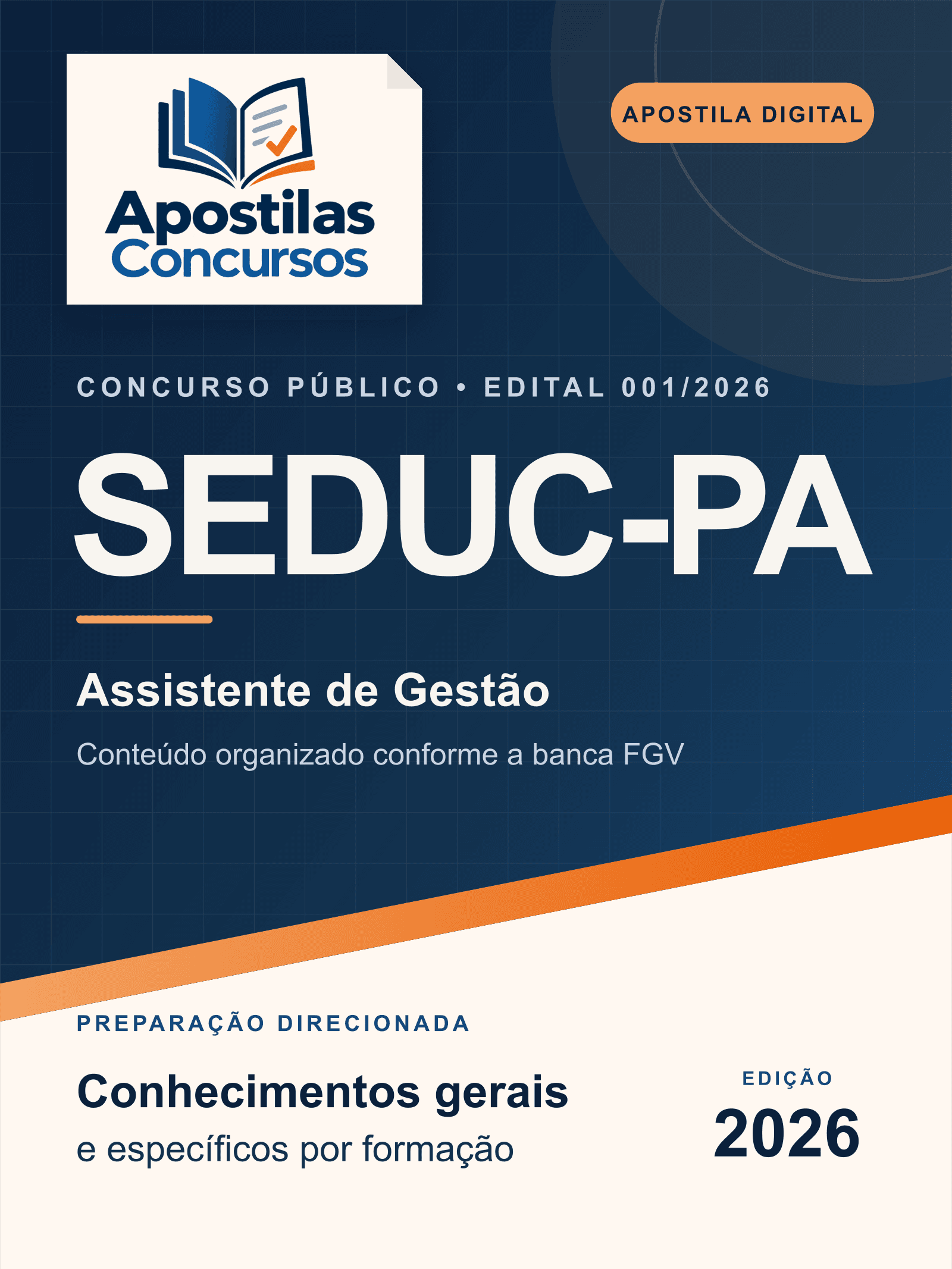 Capa de Apostila SEDUC-PA 2026 - Assistente de Gestão Governamental e Educacional