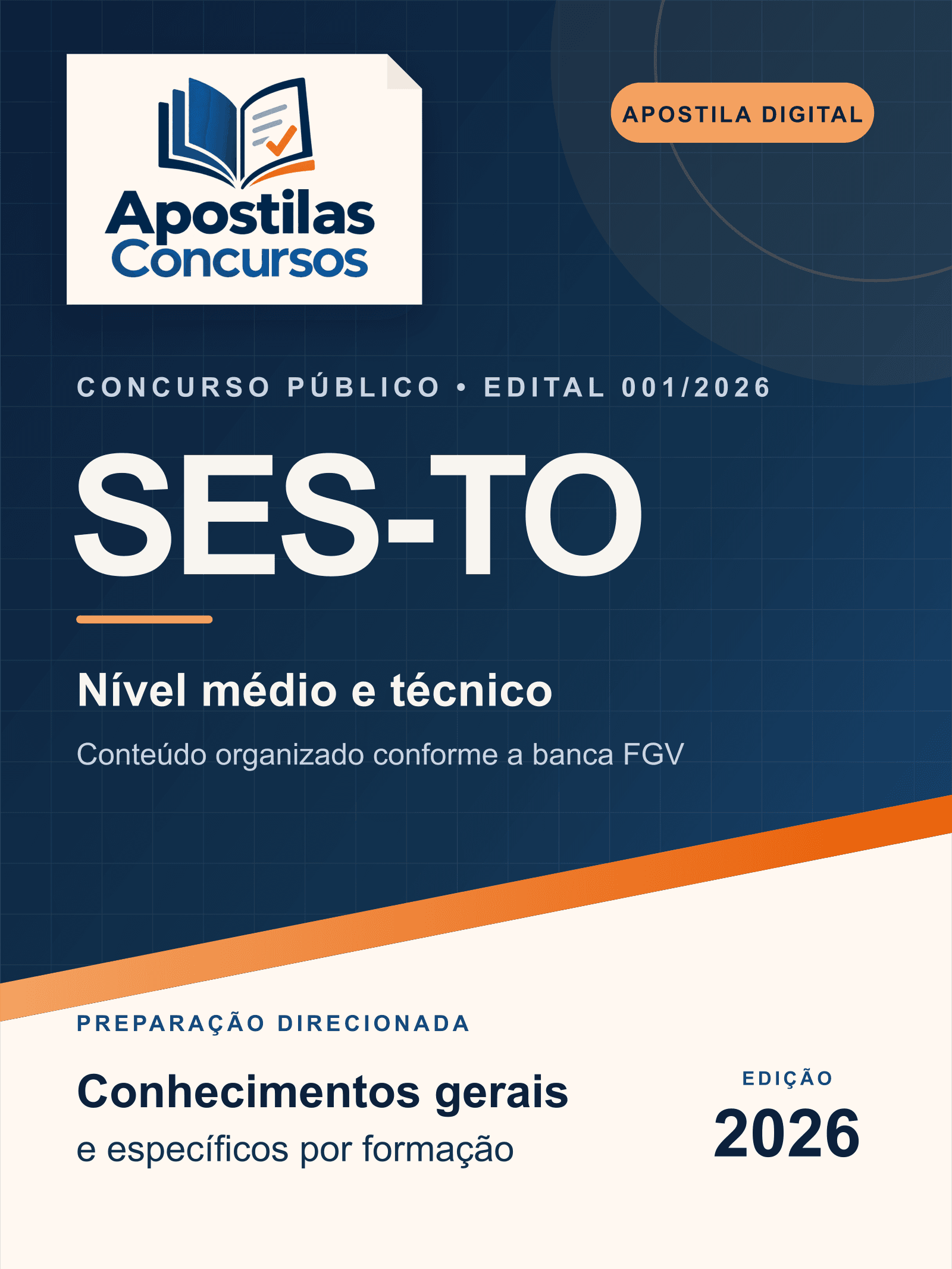 Capa de Apostila SES-TO 2026 - Nível Médio e Técnico