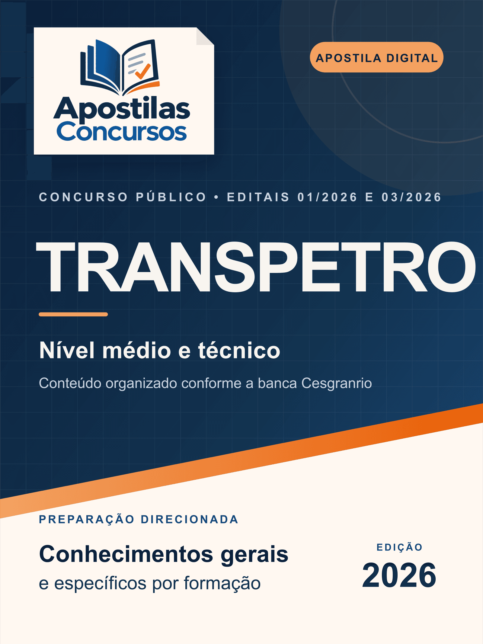 Capa de Apostila Transpetro 2026 - Nível Médio e Técnico