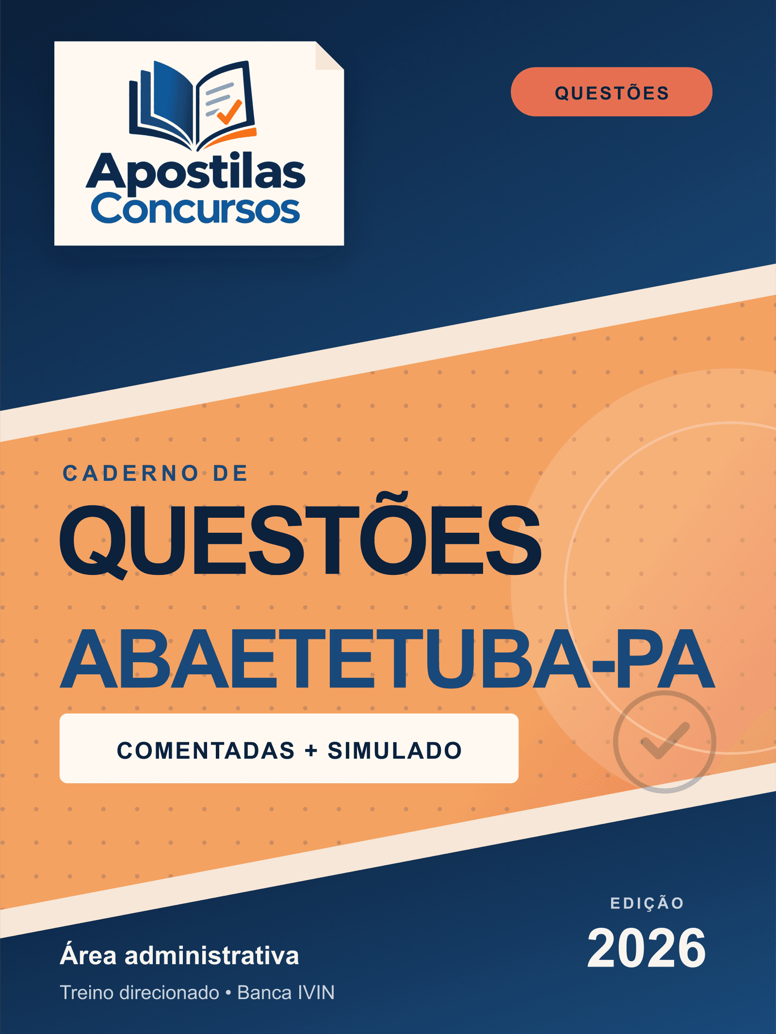 Capa de Caderno de Questões Abaetetuba-PA 2026 - Área Administrativa