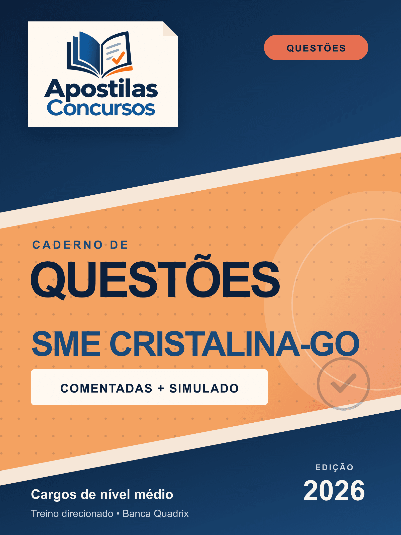 Capa de Caderno de Questões SME Cristalina-GO 2026 - Nível Médio