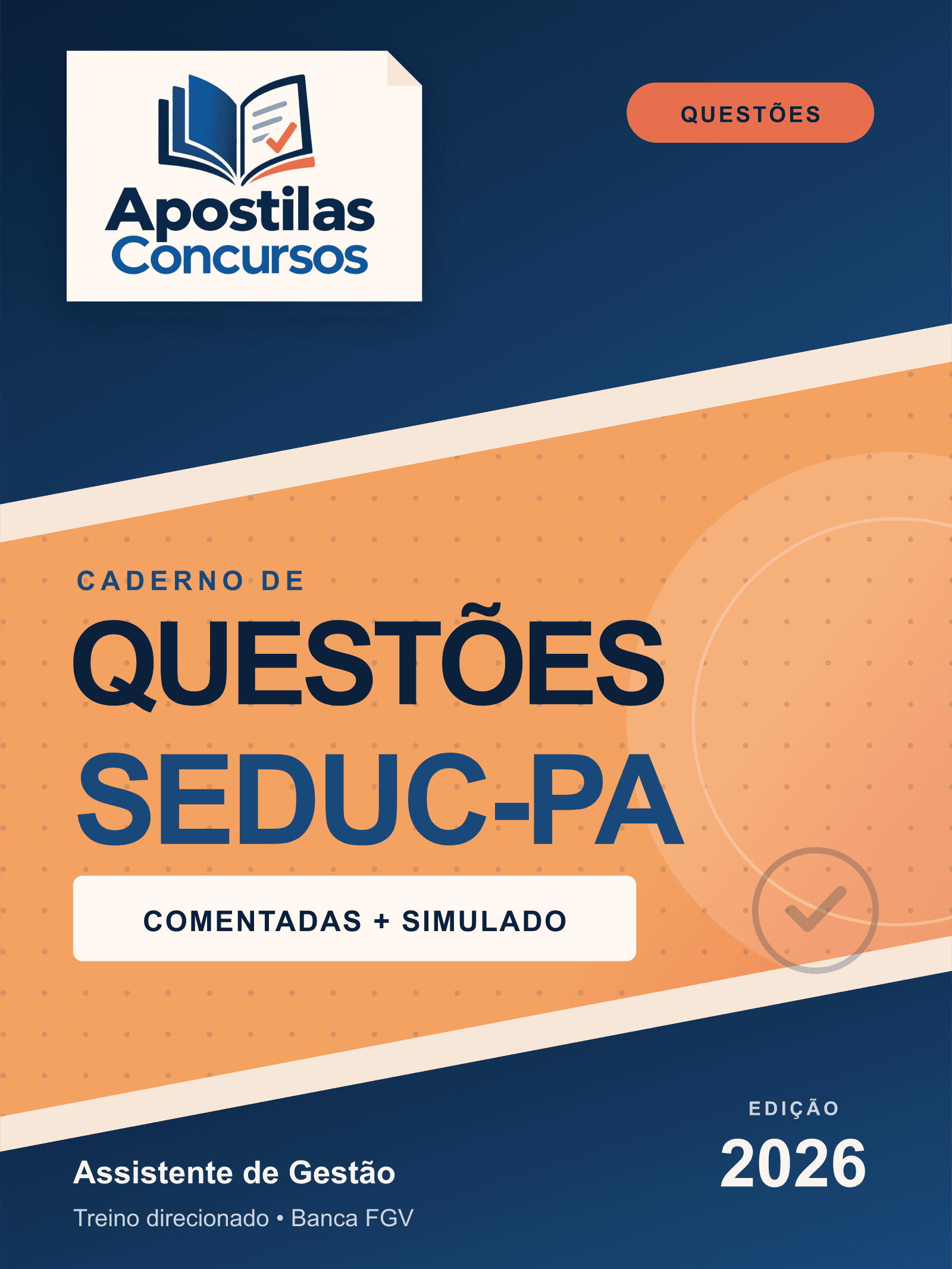 Capa de Caderno de Questões SEDUC-PA 2026 - Assistente de Gestão